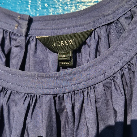 J. Crew Blue Blouse with Black Tassels - Picture 4 of 9